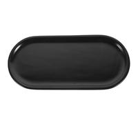 UTHCLO Bandeja de Almacenamiento de Cerámica, Plato de Baratijas Ovalado Negro, Bandeja de Cosméticos para Tocador y Baño, Fácil de Limpiar, Decoración de Baño
