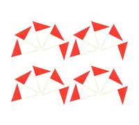 UTHCLO Banderas Triangulares de Señalización para Obras Rojas 20 Piezas Varilla de Bambú para Marcado de Césped y Advertencia de Zona de Trabajo Uso Exterior Industrial