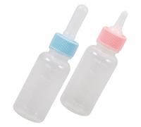 UTHCLO Biberón para Gatitos y Cachorros 50 Ml, Botella de Silicona para Alimentación de Mascotas Pequeñas, Incluye 2 Piezas Tapas de Color Claro para Leche Maternizada y Destete,