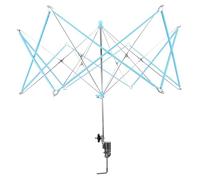 UTHCLO Bobinadora de Hilo Manual Tipo Paraguas Azul, Organizador Compacto para Ovillos de Crochet Base Antideslizante, Herramienta Portátil para Tejer y Enrollar Madejas en Casa