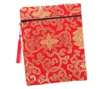 UTHCLO Bolsa Biblia Brocada Roja 20x25 Cm 1 Unidad Asa Resistente Para Almacenamiento De Textos Religiosos y Documentos, Funda De Tela Tradicional Multifuncional Para Uso Diario y Espiritual