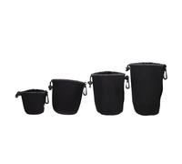 UTHCLO Bolsa de Almacenamiento para Fotógrafos Profesionales y Aficionados Negra, 4 Unidades, Tejido Elástico Que Protege Humedad, Estuche Portátil para Lentes de Cámara