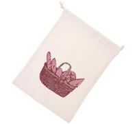 UTHCLO Bolsa para Guardar Pan de Lino Reusable Cordón, Organizador de Almacenamiento Sencillo para Hogar y Dormitorios Beige