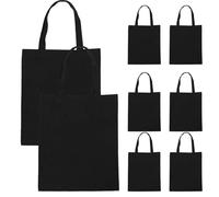 UTHCLO Bolsas Reutilizables de Lona Negra 8 Piezas 35X42 CM Asas Resistentes para Compras y Manualidades Bolsa de Mano Utilitaria para Supermercado y Transporte Diario