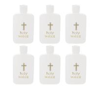 UTHCLO Botellas de Agua Cristianas para Pascua y Bautismo, Set de 6 Unidades de 100 Ml, Cruz Dorada, Botella de Agua Católica para Exorcismo y Decoración Religiosa