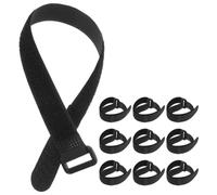 UTHCLO Bridas de Nailon Ajustables para Tapete de Yoga 25x400 Mm, 10 Piezas Negras Reutilizables para Enrollar y Organizar Esterillas, Soporte Práctico para Deportes y Fitness al Aire