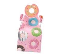 UTHCLO Caja de Cartón para Tartas Estampado de Donas Rosas Set de 25 Unidades Ligera y Segura Adecuado para Fiestas Bodas y Guardar Dulces Asas Prácticas para Fácil Transporte