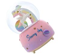 UTHCLO Caja de Música con Globo de Nieve Unicornio de Diseño Infantil Efecto Luz y Música Manual Decoración Navideña y Regalo Cumpleaños para Niñas Ambiente Romántico y Festivo