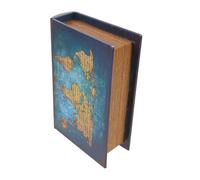 UTHCLO Caja Decorativa de Madera Estilo Europeo Forma de Libro Pequeño Almacenamiento Vintage para Joyas y Objetos Diseño Bosque Encantado Color Verde Adecuado para Decoración y