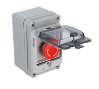 UTHCLO Caja Interruptor Botón Pulsador Resistente al Agua con Mando Giratorio para Control Inicio Parada y Emergencia Caja Plástica para Uso Exterior Protección contra Agua y Polvo Botón