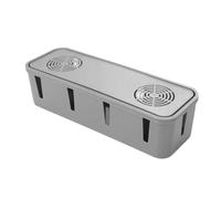 UTHCLO Caja Organizadora de Cables Gris para Enchufes Contenedor Compacto para Almacenamiento y Ordenación de Cables Escritorio y Oficina Diseño Perforado Antienredos Material Duradero