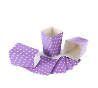 UTHCLO Cajas Para Palomitas De Maíz Morado Diseño De Lunares, Plegables De Cartón, 24 Unidades Para Fiestas, Picnics y Noches De Cine