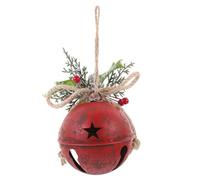 UTHCLO Campana de Hierro Forjado Grande para Decoración Navideña Colgante con Diseño de Bayas Rojas Adorno DIY para Árbol y Hogar Estilo Vintage para Fiestas de Navidad