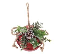 UTHCLO Campana De Navidad De Hierro Forjado Pequeña Rojo Vintage, Campanas De Navidad Colgantes DIY, Adorno Decorativo Ligero para Decoraciones Navideñas Hechas a Mano Fiestas y Hogar