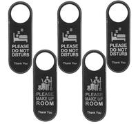UTHCLO Carteles Colgantes para Puerta de Doble Cara, 5 Piezas, Letreros de No Molestar y Favor Limpiar, de Cuero, para Habitaciones de Hotel