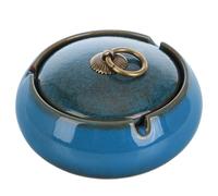 UTHCLO Cenicero de Cerámica con Tapa Prueba de Viento Base Antideslizante Gran Capacidad para Oficina y Hogar Diseño Estilizado para y Restauración Interior y Exterior