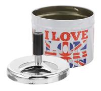 UTHCLO Cenicero Decorativo de Acero Inoxidable Tapa Giratoria y Extinción Automática Cenicero Portátil Compacto para Hogar y Oficina Recuerdo del Reino Unido Práctico y Resistente