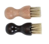 UTHCLO Cepillo Multifuncional con Diseño Curvo Pack de 2 Unidades Pelo de Cerdo y Mango de Haya Ligero Ángulo para Limpieza de Zapatos y Botas