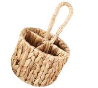 UTHCLO Cesta de Almacenamiento Tejida a Mano de Pasto Marina Cesta Redonda Portátil Pequeña Asa para Flores y Picnic Multiusos para Hogar y Decoración Rústica