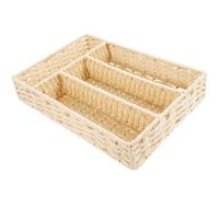 UTHCLO Cesta Organizadora Tejida Pequeña Beige para Oficina y Hogar, Contenedor Multifuncional para Cosméticos, Condimentos y Té, Ahorro de Espacio para Escritorio y Tocador