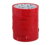 UTHCLO Cinta para Atar Frutas y Verduras Roja, 12 MM x 45 M, 10 Unidades, Polipropileno, para Sellado de Bolsas en Supermercados y Hogar
