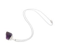 UTHCLO Colgante de Cristal Irregular de Amatista Natural para Mujer Piedra Áspera Púrpura que Ayuda a Equilibrar Chakras y Aporta Energía Positiva en Relaciones Familiares