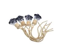 UTHCLO Colgantes para Coche 4 Piezas Frascos de Perfume de Vidrio Negro Difusores de Aroma Recargables para Espejo Retrovisor Ambientador Portátil para Vehículo y Oficina