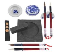 UTHCLO Conjunto de Caligrafía China Pincel de Madera y Cerámica para Principiantes Kit Vintage para Escritura y Pintura Color Aleatorio Adecuado para Dormitorio y