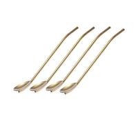 UTHCLO Cucharas para Pajitas de Acero Inoxidable 4piezas Mango Largo y Superficie Pulida Espejo para Bar y Fiesta, Diseño Elegante y Cómodo Agarre Reutilizable