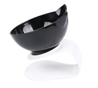 UTHCLO Cuenco para Gatos con Protector de Cuello Plástico Inclinado Antipolvo Comedero Individual Antideslizante Fácil Limpieza Negro para Gatos y Gatitos