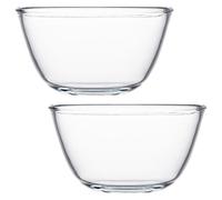 UTHCLO Cuencos de Vidrio Transparentes 2 Piezas 500 Ml Cada Uno para Batir Huevos Ensaladeras Multifuncionales para Cocina y Repostería Aptos para Restaurantes y Uso Doméstico