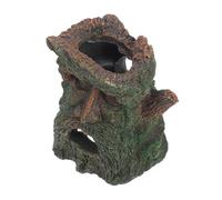 UTHCLO Decoración para Acuario Resina Tronco Hueco con Cuevas Múltiples Escondites para Peces Camarones y Reptiles Diseño Tronco Árbol Cara Humana Resistente Fácil de Limpiar