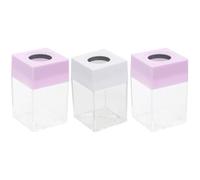 UTHCLO Dispensador Magnético para Clips de Papel Pequeño, Caja Transparente de Plástico, Soporte para Escritorio con Tapa, Set de 3 Piezas Multicolor, Adecuado para Color Color
