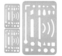 UTHCLO Escudo Borrable de Acero Inoxidable Kit de 3 Piezas Esquinas Redondeadas Protegiendo Líneas Adyacentes y Borrado Controlado para Dibujo Técnico en Dibujo y Diseño