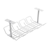 UTHCLO Estante de Almacenamiento Debajo del Escritorio sin Taladro, Organizador de Cables de Extensión en Material PP Gris, Cesta Colgante para Oficina y Cocina, Gestión Práctica y