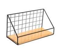 UTHCLO Estante de Pared de Madera con Soporte Metálico Negro Rack Decorativo sin Taladro para Almacenamiento Práctico Sala y Hogar Incluye Clavos sin