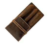 UTHCLO Estuche De Cuero para Tres Bolígrafos 3 Piezas Vintage Tamaño Compacto Protección Portátil para Bolígrafos Uso Diario