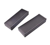 UTHCLO Estuche para Lápices De Cuero PU Negro, 2 Piezas, Portátil y Resistente Al Agua, Caja De Papelería Compacta para Oficina y Uso Profesional, Obsequio Práctico para Colegas y Negocios