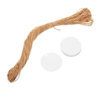 UTHCLO Etiquetas Colgantes Diseño Sencillo y Ligero de Papel Blanco Redondas con Cuerda de Cáñamo para Decorar y Escribir Mensajes en Regalos