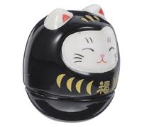 UTHCLO Figura de Cerámica Japonesa de Gato Fortuna Negra Estructura Tambaleante Estable para Decoración de Escritorio Estilo Japonés