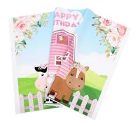 UTHCLO Fondo Diseño de Animales de Granja de Fotografía para Fiesta de Cumpleaños Tejido Suave y Resistente Que No se Deforma ni Desvanece, Adecuado para Decoración Infantil