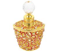 UTHCLO Frascos de Perfume Árabes Vacíos y Llevar Cómodamente de 10ml, Botella Recargable de Vidrio y Metal, Estilo Vintage Pintado a Mano, Adecuado para Almacenar Aceites Esenciales