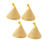 UTHCLO Fundas para Asas de Olla Antiescaldaduras de Poliéster y Algodón Amarillo Cuerda para Colgar, Protección Térmica Triangular para Cocina en Casa, Pack de 4 Piezas