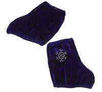 UTHCLO Fundas para Patines de Hielo Elásticas Azules Copo de Nieve y, Protector para Botas de Patinaje Artístico, Talla Mediana, Accesorios para Mujer y Niña en Pista de Hielo