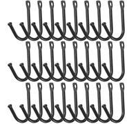 UTHCLO Ganchos de Metal Negros para Pared 30 Unidades, Ganchos Rústicos Mini 3,55x2 Cm para Colgar Abrigos, Llaves y Bolsos, Colgador Decorativo para Dormitorio y Recibidor