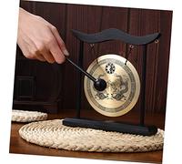 UTHCLO Gong De Cobre Antiguo con Doble Dragón Decorativo, Adorno Artesanal Vintage, Gong Chino Tradicional para Decoración De Oficina y Escritorio