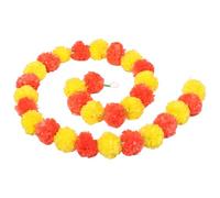 UTHCLO Guirnalda de Caléndulas Artificiales Indias Naranjas y Amarillas Campanillas y Hojas Decoración Hogar y Entrada Guirnalda del Día Muertos y Fiestas Tradicionales Resistente