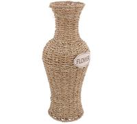 UTHCLO Jarrón de Ratán Tejido Rústico para Flores Secas y Seda, Decorativo para Salón y Comedor, Centro de Mesa Único y Obsequio Hogar