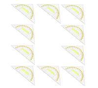 UTHCLO Juego de 10 Escuadras Multifuncionales con Mango Ergonómico Plástico Transparente Tamaño Pequeño Transportador y Regla Geométrica para Oficina Escuela y Dibujo Técnico