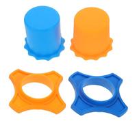UTHCLO Juego de 2 Anillos Protectores Hexagonales de Silicona Antideslizantes para Micrófono, Funda Protectora Azul y Naranja para Micrófonos de Mano, Accesorios Ktv y Estudio